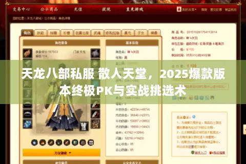 天龙八部私服 散人天堂,2025爆款版本终极PK与实战挑选术 天龙八部私服 散人天堂,2025爆款版本终极PK与实战挑选术