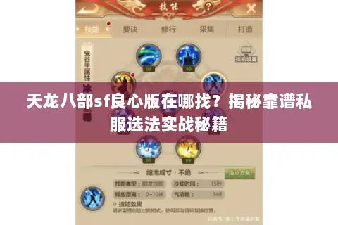 天龙八部sf良心版在哪找?揭秘靠谱私服选法实战秘籍 天龙八部sf良心版在哪找?揭秘靠谱私服选法实战秘籍