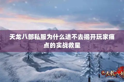 天龙八部私服为什么进不去揭开玩家痛点的实战救星