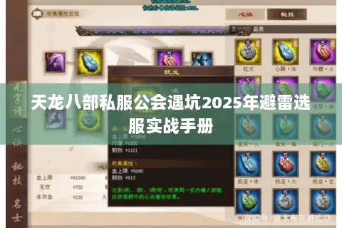 天龙八部私服公会遇坑2025年避雷选服实战手册