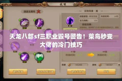 天龙八部sf三职业毁号警告!菜鸟秒变大佬的冷门技巧 天龙八部sf三职业毁号警告!菜鸟秒变大佬的冷门技巧