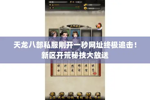 天龙八部私服刚开一秒网址终极追击！新区开荒秘技大放送
