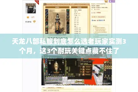 天龙八部私服到底怎么选老玩家实测3个月,这3个耐玩关键点藏不住了 天龙八部私服到底怎么选老玩家实测3个月,这3个耐玩关键点藏不住了