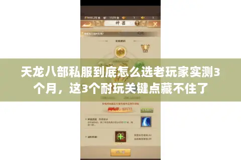 天龙八部私服到底怎么选老玩家实测3个月,这3个耐玩关键点藏不住了 天龙八部私服到底怎么选老玩家实测3个月,这3个耐玩关键点藏不住了