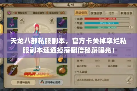 天龙八部私服副本,官方卡关掉率烂私服副本速通掉落翻倍秘籍曝光! 天龙八部私服副本,官方卡关掉率烂私服副本速通掉落翻倍秘籍曝光!