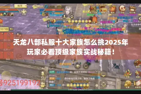 天龙八部私服十大家族怎么挑2025年玩家必看顶级家族实战秘籍！