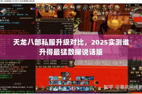 天龙八部私服升级对比，2025实测谁升得最猛数据说话版