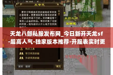 天龙八部私服发布网_今日新开天龙sf-超高人气-独家版本推荐·开服表实时更新