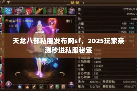 天龙八部私服发布网sf，2025玩家亲测秒进私服秘笈