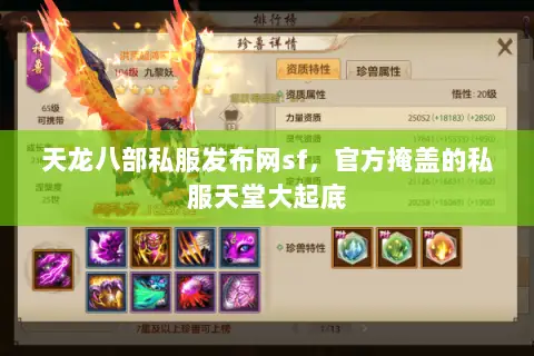 天龙八部私服发布网sf,官方掩盖的私服天堂大起底 天龙八部私服发布网sf,官方掩盖的私服天堂大起底