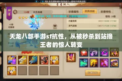 天龙八部手游sf抗性,从被秒杀到站撸王者的惊人转变 天龙八部手游sf抗性,从被秒杀到站撸王者的惊人转变
