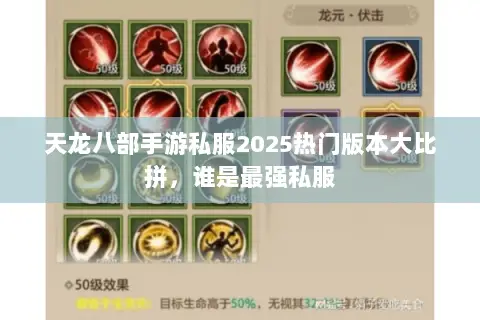 天龙八部手游私服2025热门版本大比拼，谁是最强私服
