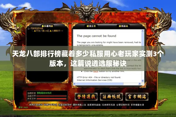 天龙八部排行榜藏着多少私服用心老玩家实测3个版本,这篇说透选服秘诀 天龙八部排行榜藏着多少私服用心老玩家实测3个版本,这篇说透选服秘诀