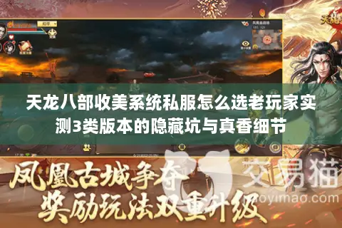 天龙八部收美系统私服怎么选老玩家实测3类版本的隐藏坑与真香细节