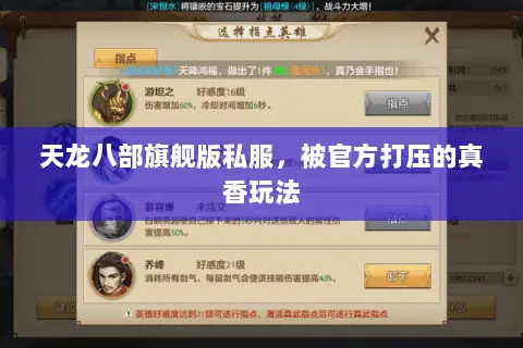 天龙八部旗舰版私服,被官方打压的真香玩法 天龙八部旗舰版私服,被官方打压的真香玩法