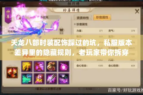 天龙八部时装配饰踩过的坑,私服版本差异里的隐藏规则,老玩家带你拆穿 天龙八部时装配饰踩过的坑,私服版本差异里的隐藏规则,老玩家带你拆穿