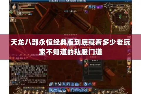 天龙八部永恒经典版到底藏着多少老玩家不知道的私服门道 天龙八部永恒经典版到底藏着多少老玩家不知道的私服门道