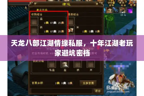 天龙八部江湖情缘私服,十年江湖老玩家避坑密档 天龙八部江湖情缘私服,十年江湖老玩家避坑密档
