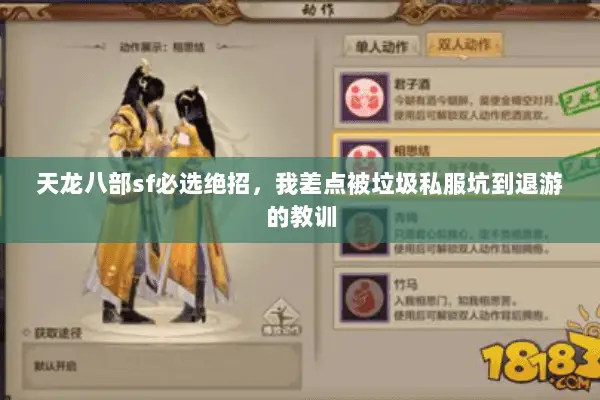 天龙八部sf必选绝招,我差点被垃圾私服坑到退游的教训 天龙八部sf必选绝招,我差点被垃圾私服坑到退游的教训