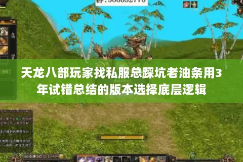 天龙八部玩家找私服总踩坑老油条用3年试错总结的版本选择底层逻辑 天龙八部玩家找私服总踩坑老油条用3年试错总结的版本选择底层逻辑