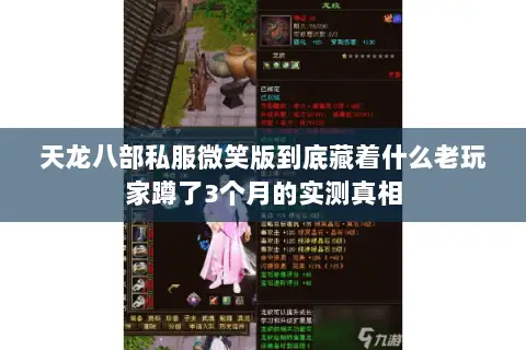 天龙八部私服微笑版到底藏着什么老玩家蹲了3个月的实测真相 天龙八部私服微笑版到底藏着什么老玩家蹲了3个月的实测真相