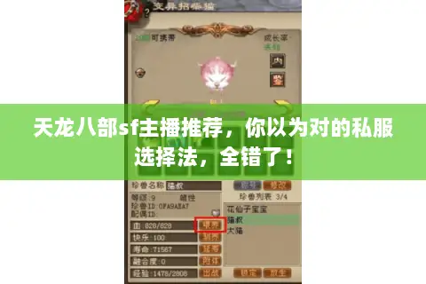 天龙八部sf主播推荐,你以为对的私服选择法,全错了! 天龙八部sf主播推荐,你以为对的私服选择法,全错了!