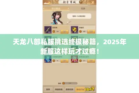 天龙八部私服挑选终极秘籍，2025年新服这样玩才过瘾！