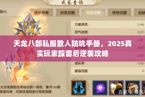 天龙八部私服散人防坑手册,2025真实玩家踩雷后逆袭攻略 天龙八部私服散人防坑手册,2025真实玩家踩雷后逆袭攻略