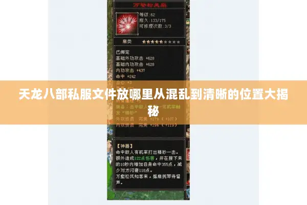 天龙八部私服文件放哪里从混乱到清晰的位置大揭秘