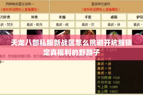 天龙八部私服新战区怎么挑避开坑服锁定真福利的野路子 天龙八部私服新战区怎么挑避开坑服锁定真福利的野路子