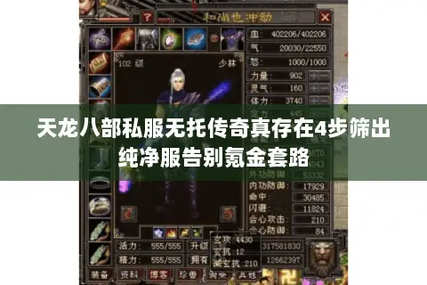 天龙八部私服无托传奇真存在4步筛出纯净服告别氪金套路 天龙八部私服无托传奇真存在4步筛出纯净服告别氪金套路