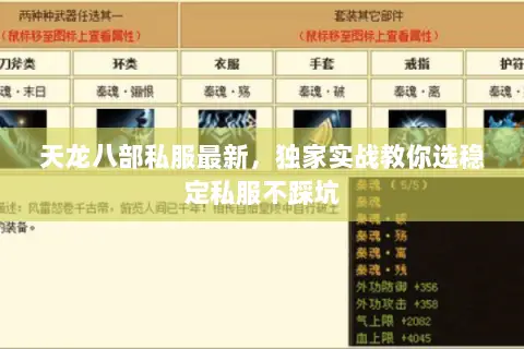 天龙八部私服最新,独家实战教你选稳定私服不踩坑 天龙八部私服最新,独家实战教你选稳定私服不踩坑