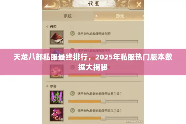 天龙八部私服最终排行，2025年私服热门版本数据大揭秘