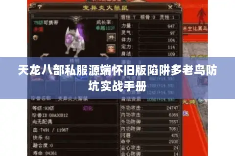 天龙八部私服源端怀旧版陷阱多老鸟防坑实战手册 天龙八部私服源端怀旧版陷阱多老鸟防坑实战手册