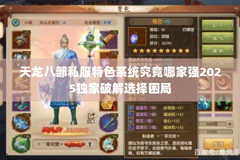 天龙八部私服特色系统究竟哪家强2025独家破解选择困局 天龙八部私服特色系统究竟哪家强2025独家破解选择困局