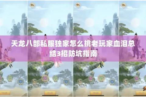 天龙八部私服独家怎么挑老玩家血泪总结3招防坑指南 天龙八部私服独家怎么挑老玩家血泪总结3招防坑指南