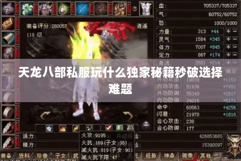 天龙八部私服玩什么独家秘籍秒破选择难题 天龙八部私服玩什么独家秘籍秒破选择难题