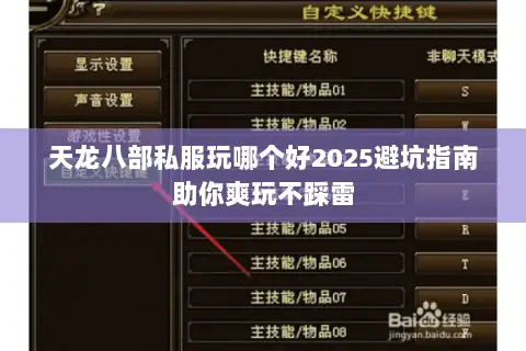 天龙八部私服玩哪个好2025避坑指南助你爽玩不踩雷