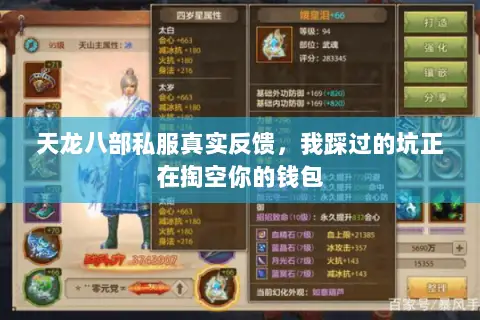天龙八部私服真实反馈，我踩过的坑正在掏空你的钱包