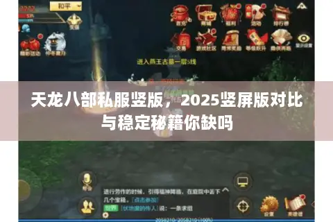 天龙八部私服竖版,2025竖屏版对比与稳定秘籍你缺吗 天龙八部私服竖版,2025竖屏版对比与稳定秘籍你缺吗