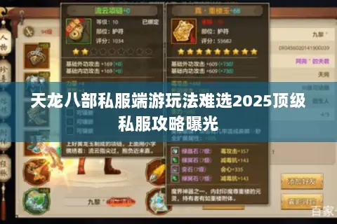 天龙八部私服端游玩法难选2025顶级私服攻略曝光 天龙八部私服端游玩法难选2025顶级私服攻略曝光