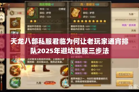 天龙八部私服君临为何让老玩家通宵排队2025年避坑选服三步法