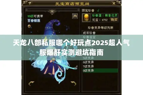 天龙八部私服哪个好玩点2025超人气服爆肝实测避坑指南 天龙八部私服哪个好玩点2025超人气服爆肝实测避坑指南