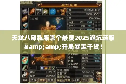 天龙八部私服哪个最爽2025避坑选服&amp;开局暴走干货！