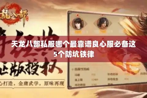 天龙八部私服哪个最靠谱良心服必备这5个防坑铁律
