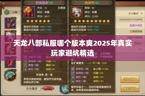 天龙八部私服哪个版本爽2025年真实玩家避坑精选 天龙八部私服哪个版本爽2025年真实玩家避坑精选