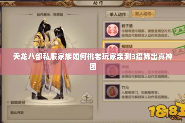天龙八部私服家族如何挑老玩家亲测3招筛出真神团