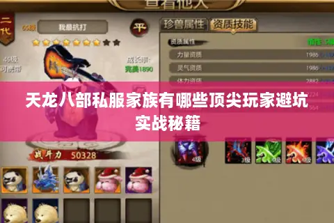 天龙八部私服家族有哪些顶尖玩家避坑实战秘籍