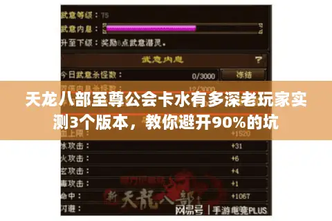 天龙八部至尊公会卡水有多深老玩家实测3个版本,教你避开90%的坑 天龙八部至尊公会卡水有多深老玩家实测3个版本,教你避开90%的坑