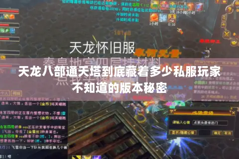 天龙八部通天塔到底藏着多少私服玩家不知道的版本秘密 天龙八部通天塔到底藏着多少私服玩家不知道的版本秘密